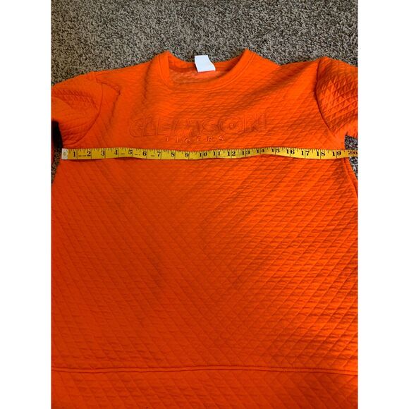 Champion Clemson Tigers Quilted Orange Crewneck Long Sleeve Shirt Womens Sz S - Picture 8 of 11